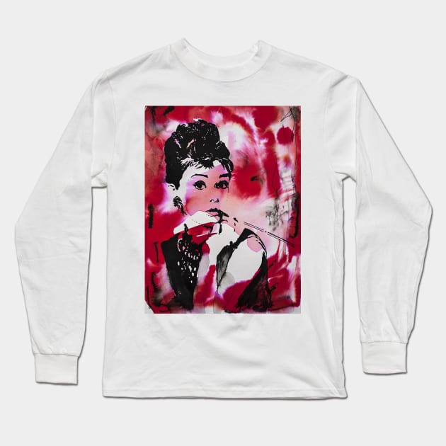 Audrey Long Sleeve T-Shirt by KissArt